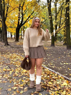 Plus Size Plaid Pleated Skirt
