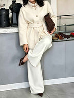 Women's Button Tie Overcoat