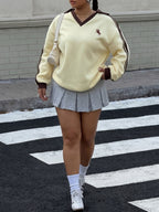 Women's Plus Size Shoulder Long Sleeve Sweatshirt Fall