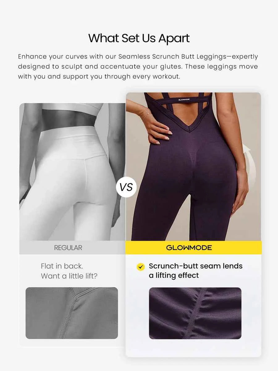 GLOWMODE Bodysuit Seamless Soft à Lancement Bas, 26", Avec Bretelles Larges, Décolleté en V