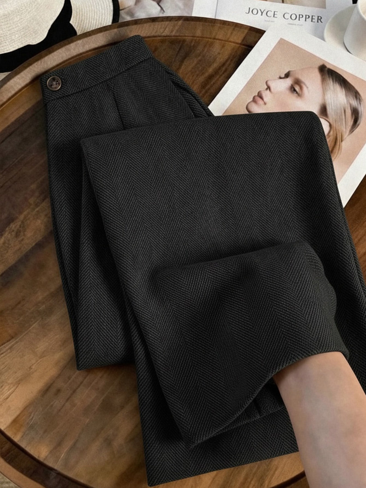 Plus Size Women's Casual Slim Fit Long Trousers - Black