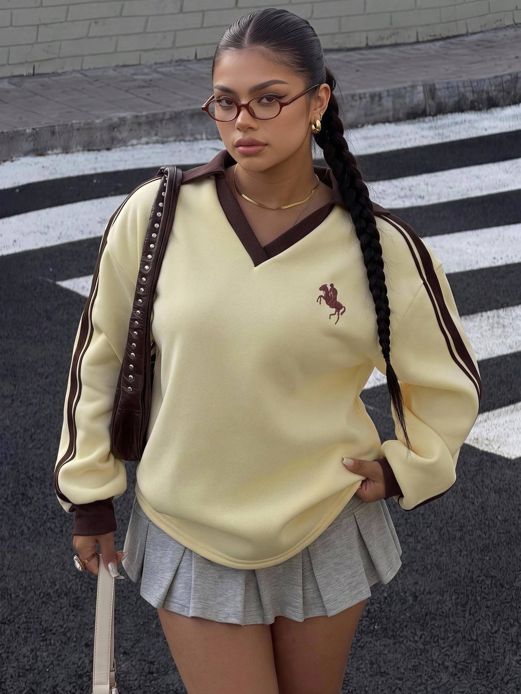 Women's Plus Size Shoulder Long Sleeve Sweatshirt Fall