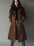 Plus Size Elegant Jacket - Brown