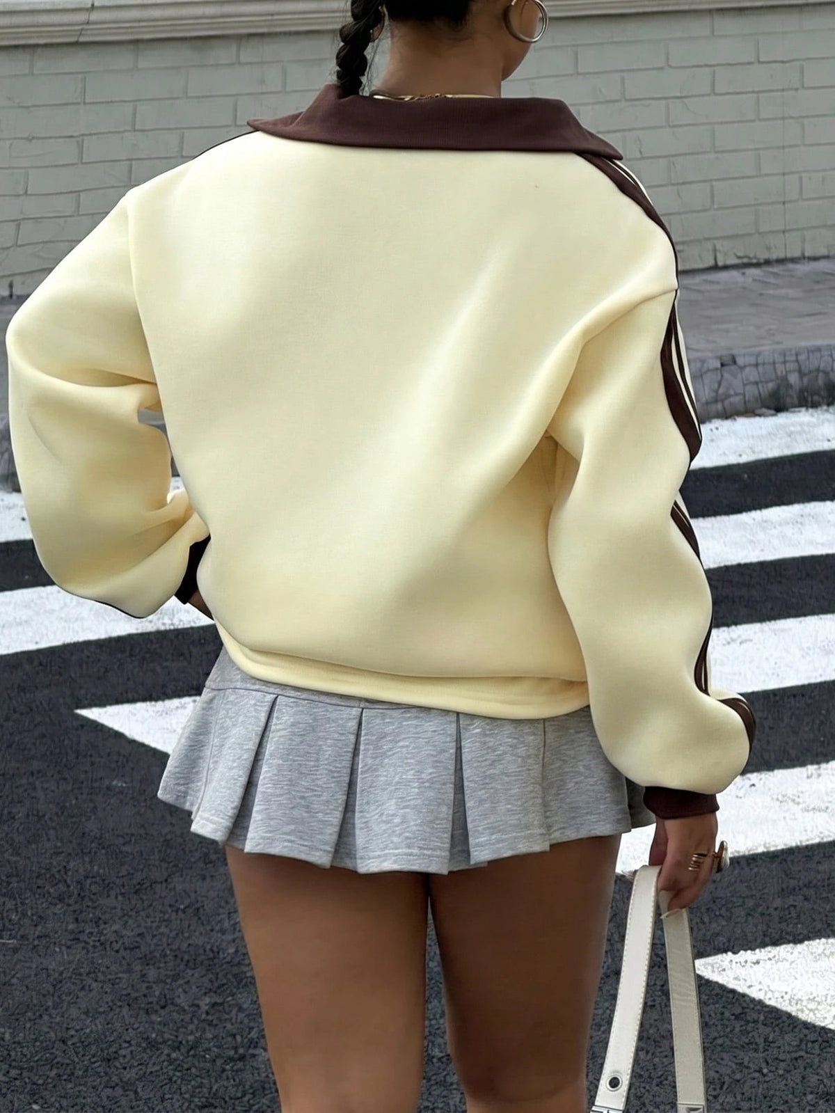 Women's Plus Size Shoulder Long Sleeve Sweatshirt Fall
