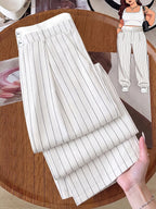 Plus Size Women's Pocket Button Casual Elegant Wide Leg Pants