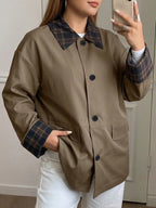 New Patchwork Trench Coat Regular Jacket