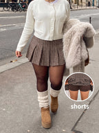 Plus Size Plaid Pleated Skirt