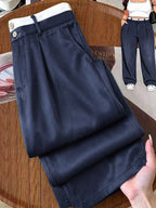 Plus Size Women's Pocket Button Casual Elegant Wide Leg Pants