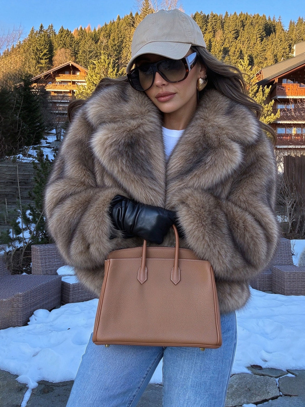 New Faux Fur Loose Coat