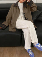 New Patchwork Trench Coat Regular Jacket