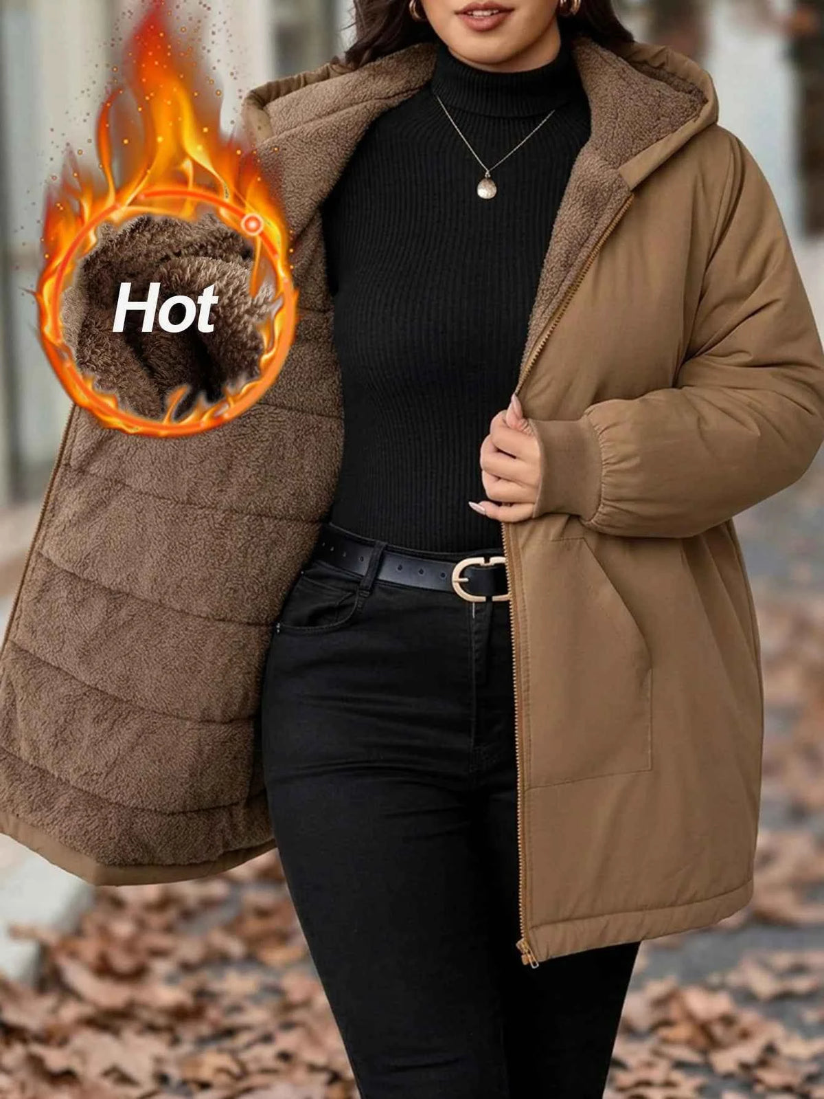 Plus Size Women Solid Color Long Sleeve Jacket