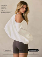 GLOWMODE Pullover Off-Shoulder à Bord Doux en Modal - Doux, Respirant et Ajustable