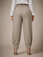 Curve Plus Size Casual Elegant Pleated Pants