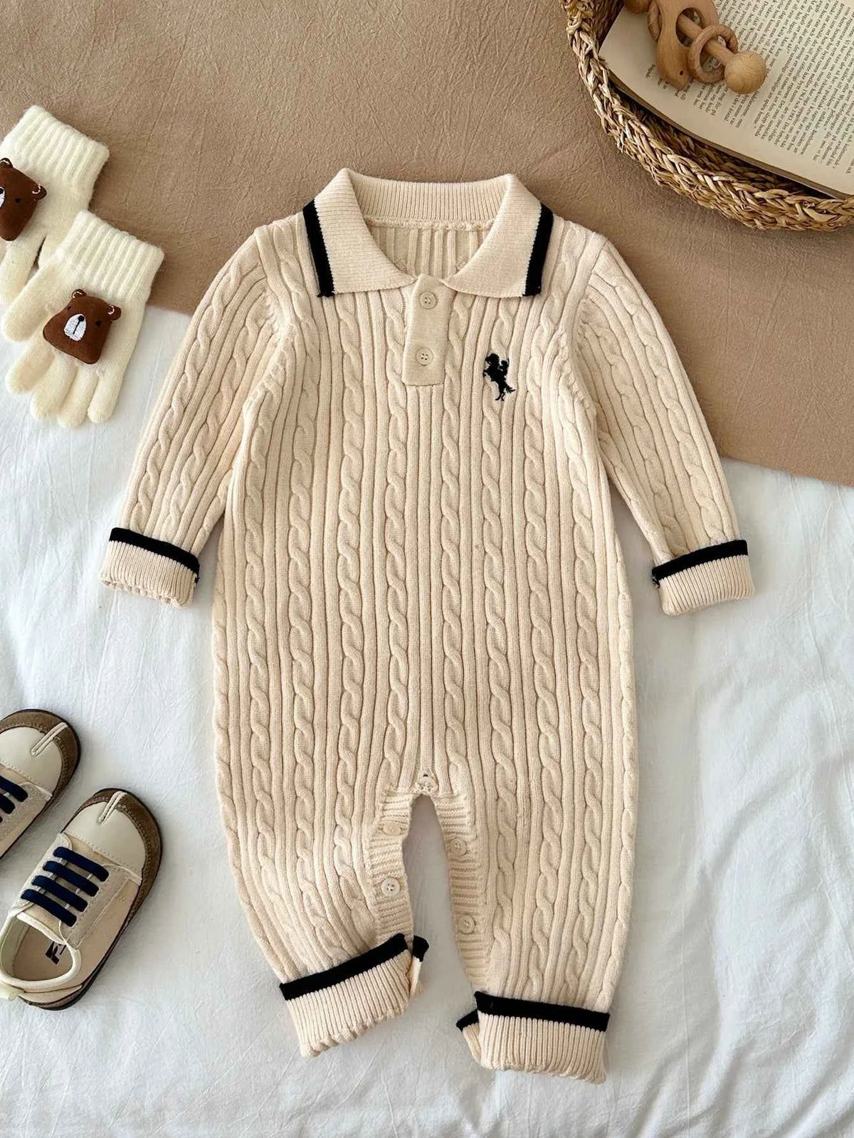 Baby Boy Knitted Sweater Romper