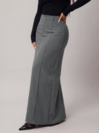 Plus Size Women's Vintage Elegant Straight Pencil Skirt - Grey