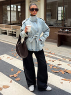 Women's Vintage Washed Light Blue Denim Jacket