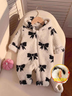 Baby Girls Thermal Lined Hooded Jumpsuit