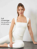 GLOWMODE FeatherFit™ Haut Débardeur Basique à Encolure Carrée Longueur Hanche Entière Basse Impact Yoga Pilates Studio Quotidien avec Bonnets Amovibles Printemps Été